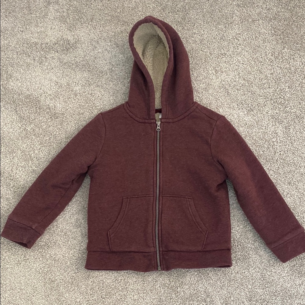 Cozy Maroon Sherpa-Lined Hoodie